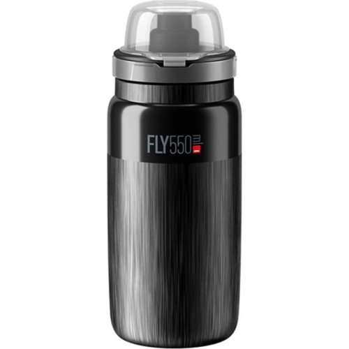 Ūdens pudele Elite FLY MTB 550ml (melna/pelēks logo)