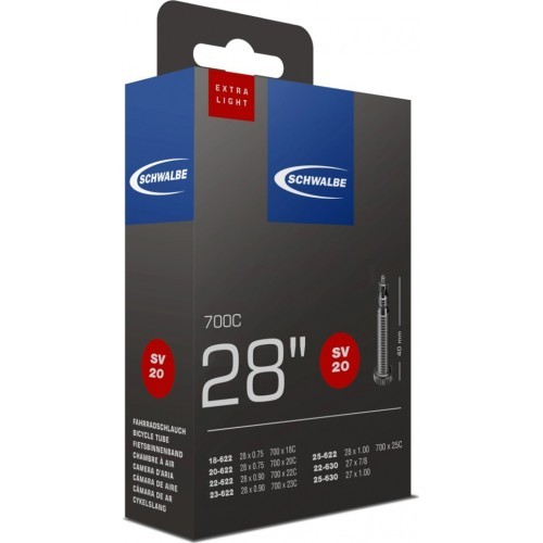Kamera Schwalbe Extra Light 700x18/25 (18/25-622) SV20 40mm Presta ventilis