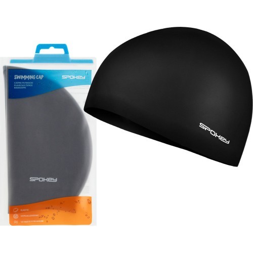 Silicone swimming cap black Spokey SUMMER CUP