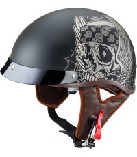 Мотоциклетный шлем W-TEC Black Heart Longroad - Wings Skull