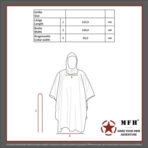 Дождевик MFH, черный