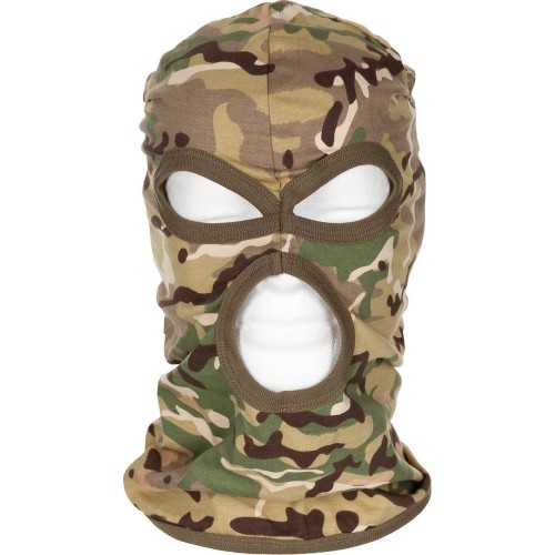 Balaklava ar 3 atverēm, plāna, operation-camo, 100 % kokvilna