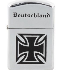 Зажигалка MFH Deutschland, ненадувная, хромированная, без наполнения