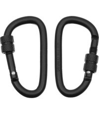 Carabiner D MFH Screw Lock - Black, 6mmx6cm