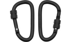 Carabiner D MFH Screw Lock - Black, 6mmx6cm