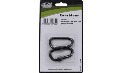 Karabīne D MFH ar skrūvējamu fiksatoru – melna, 6mmx6cm