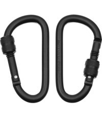 Karabīne D MFH ar skrūvējamu fiksatoru, melna, 8 mmx8 cm