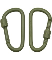 Carabiner D MFH Screw Lock - Green, 8mmx8cm