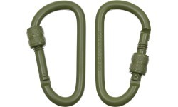 Carabiner D MFH Screw Lock - Green, 8mmx8cm