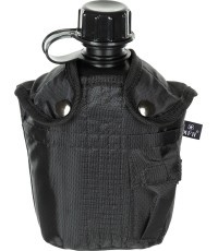 Pastic Canteen with Cover MFH - Black, 1l