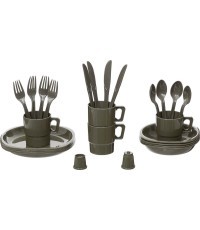 Plastmasas trauku komplekts MFH, zaļš, 26 daļu