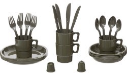 Plastic Mess Kit MFH - Green, 26-part