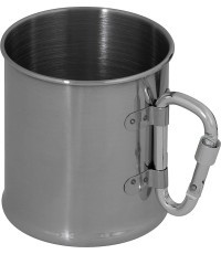 FoxOutdoor nerūsējošā tērauda krūze ar karabīni, 220 ml