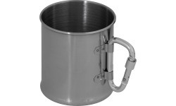 FoxOutdoor nerūsējošā tērauda krūze ar karabīni, 220 ml