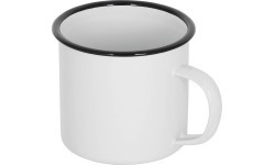 Enamel Cup MFH - White-Black, 350 ml