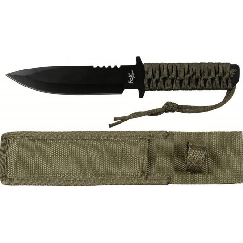 Нож FoxOutdoor, зелёный, фиксированный клинок