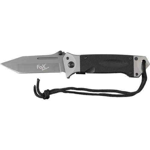 Saliekams nazis FoxOutdoor, G10 rokturis, melns