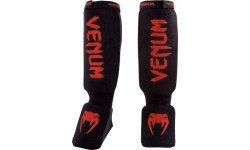 Venum Kontact Shinguards - Black/Red