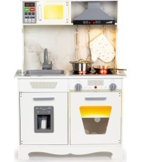 Ecotoys деревянная кухня для детей, со звуками, светом + аксессуары