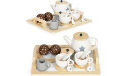 Wooden tea set teapot cup 17 pieces ECOTOYS