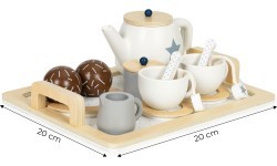 Wooden tea set teapot cup 17 pieces ECOTOYS
