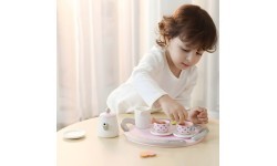 Wooden tea cup kettle set 15 items ECOTOYS