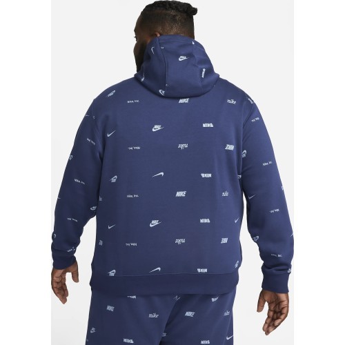 Nike Club+ BB PO Hoodie Fleece men's sweatshirt, blue FB7434 410