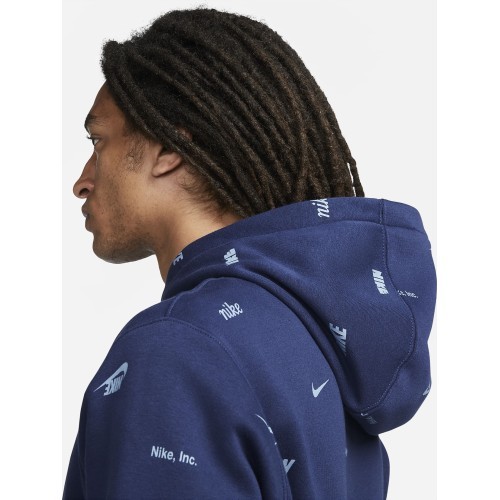 Nike Club+ BB PO Hoodie Fleece men's sweatshirt, blue FB7434 410
