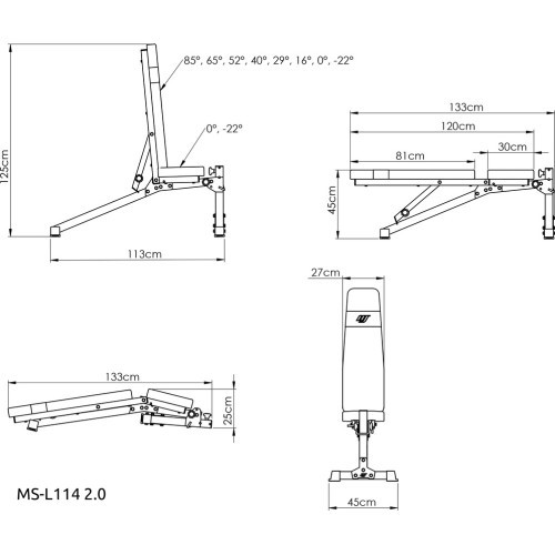 MS-L114 2.0 folding bench - Marbo Sport