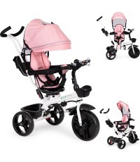 Коляска трехколесная с поворотным сиденьем на 360* розовая ECOTOYS