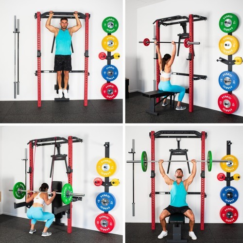KLT22 MULTIFUNCTIONAL FOLDING POWER RACK RED HMS