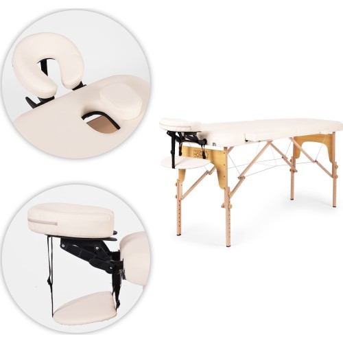 Wooden massage and rehabilitation table, 2-segment, foldable into a suitcase + bag ModernHome