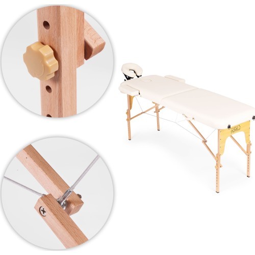 Wooden massage and rehabilitation table, 2-segment, foldable into a suitcase + bag ModernHome