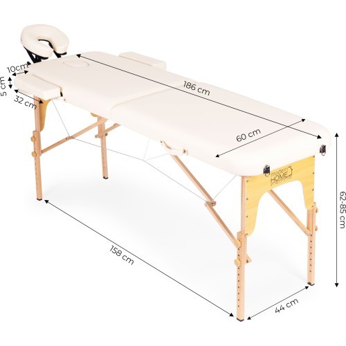 Wooden massage and rehabilitation table, 2-segment, foldable into a suitcase + bag ModernHome