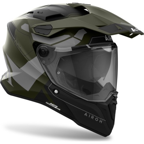 Motocikla ķivere Airoh Commander 2 Reveal matēti militāri zaļa