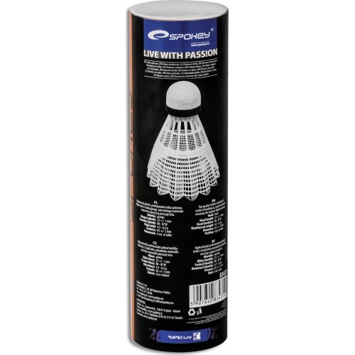 Badminton shuttlecocks white Spokey AIR TEC