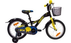 4KIDS Nightman 16" bērnu velosipēds, viena ātruma, tērauda rāmis, izmērs 10" (25,5 cm), melns/zils
