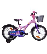 4KIDS Fluffy 16" 1 скорость, размер 9,5" (24 см), тормоза V-Brake и ножной, стальной (розовый)