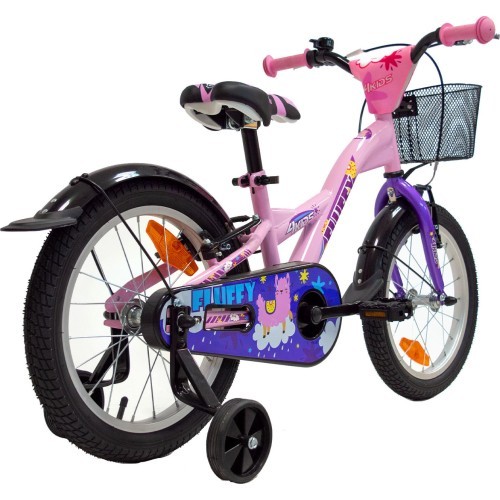 4KIDS Fluffy 16" 1 скорость, размер 9,5" (24 см), тормоза V-Brake и ножной, стальной (розовый)