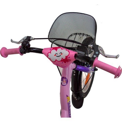 4KIDS Fluffy 16" 1 скорость, размер 9,5" (24 см), тормоза V-Brake и ножной, стальной (розовый)