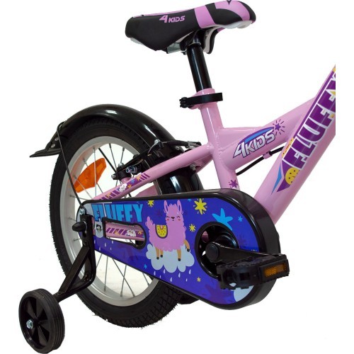4KIDS Fluffy 16" 1-speed, size 9.5" (24 cm), V-Brake and coaster brakes, steel (pink)