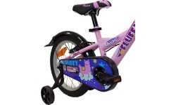 4KIDS Fluffy 16" 1 скорость, размер 9,5" (24 см), тормоза V-Brake и ножной, стальной (розовый)