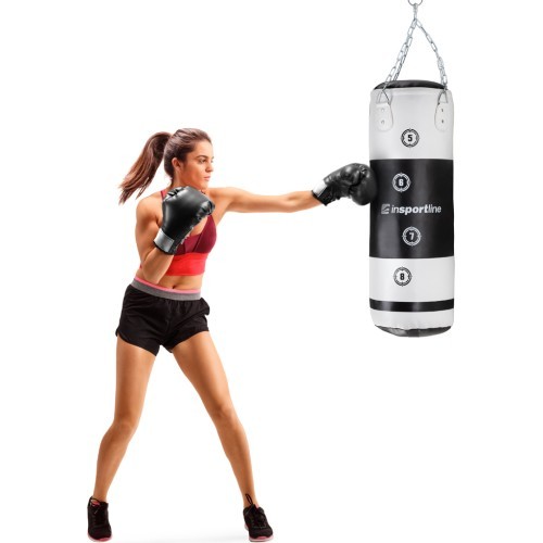 Punching Bag inSPORTline Robkin 90 x 35 cm - Black/White