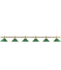 Misiņa lampa ar 6 zaļiem abažūriem 276c