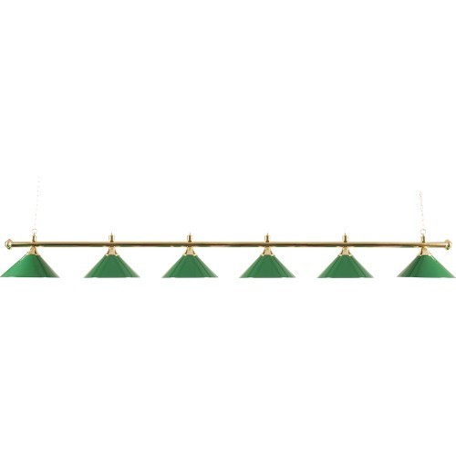 Brass Lamp with 6 Green Shades 276c