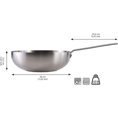 Skottsberg Stainless Steel Wok Pan 28cm