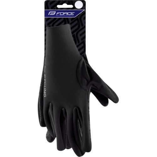 FORCE Aspect neoprene cycling gloves L, black (+5 °C to +10 °C)