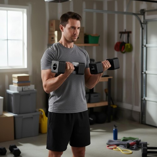 ADJUSTABLE DUMBBELLS BLACK 2 x 5 KG HL02 HMS
