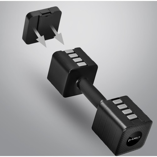 ADJUSTABLE DUMBBELLS BLACK 2 x 5 KG HL02 HMS