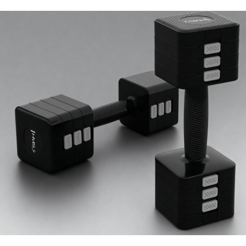 ADJUSTABLE DUMBBELLS BLACK 2 x 5 KG HL02 HMS